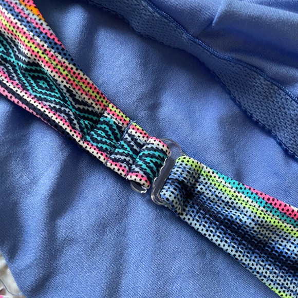 Y2K OP Frilly Miami Beach Pool Bathing Suit Top Sz L/XL - Picture 5 of 7